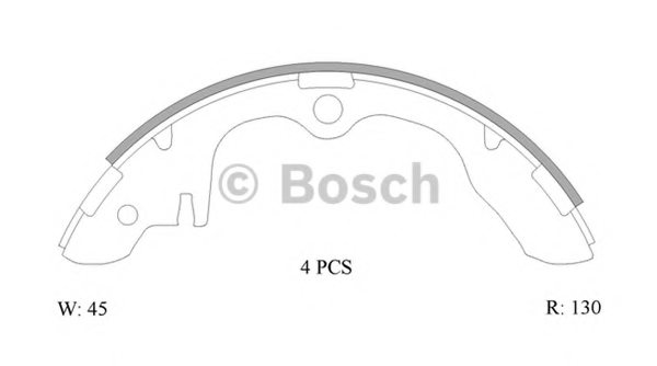 BOSCH 0 986 AB0 124 Brake Shoe Set